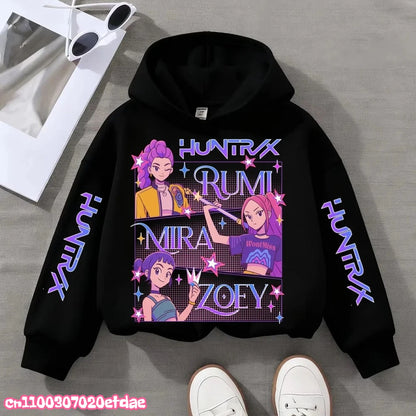 Kpop Demon Hunters Anime Hoodie Woman Clothing Saja Boys Cosplay Cartoon Graphic Sweatshirts Y2k Daily Casual Hooded Pullovers