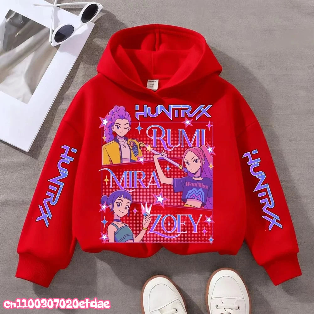 Kpop Demon Hunters Anime Hoodie Woman Clothing Saja Boys Cosplay Cartoon Graphic Sweatshirts Y2k Daily Casual Hooded Pullovers