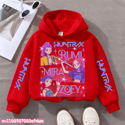 Kpop Demon Hunters Anime Hoodie Woman Clothing Saja Boys Cosplay Cartoon Graphic Sweatshirts Y2k Daily Casual Hooded Pullovers