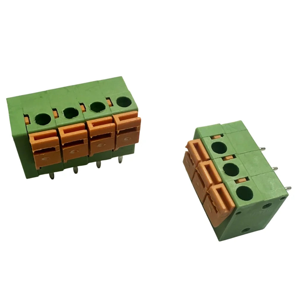 5PCS KF141V-DG141R Spring Type Terminal Block 2.54mm Screw-Free Straight/Curved Needle Double Row Pin 2P-12P for Electronics