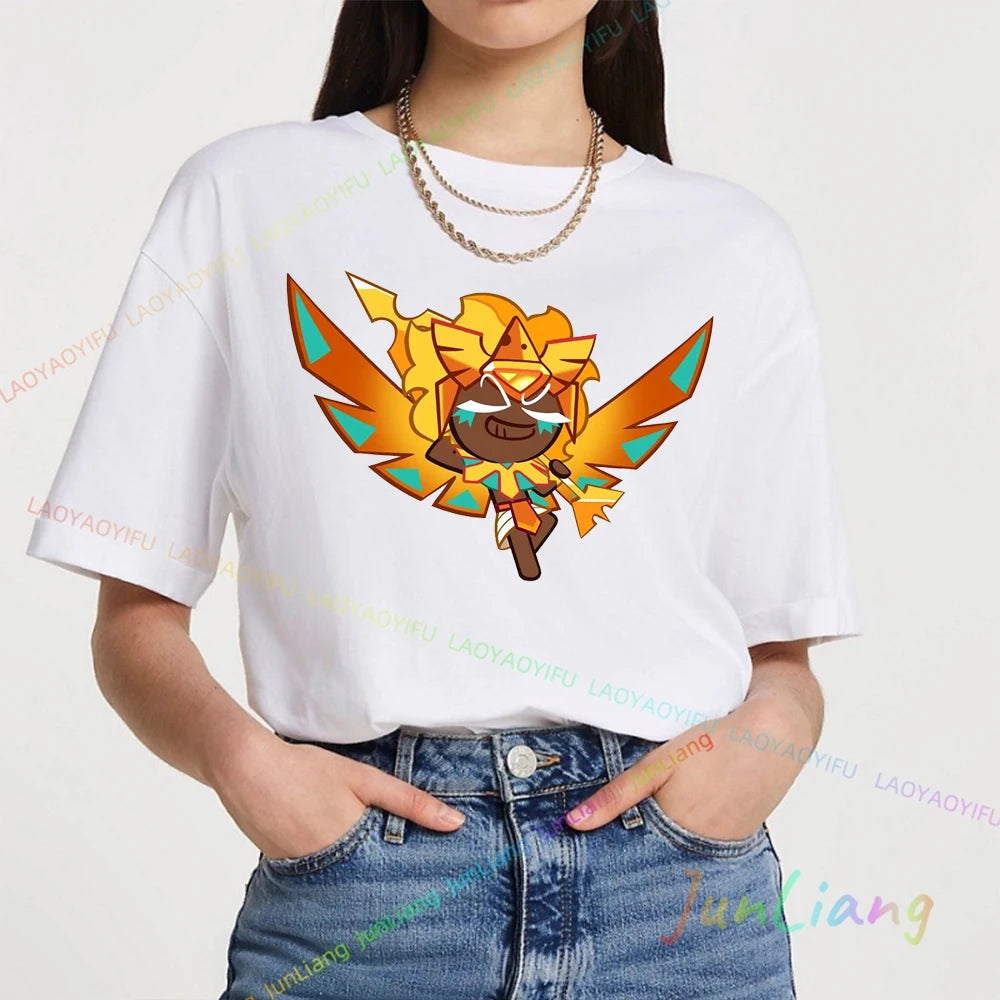 White Lily Cookie! Run Kingdom Vintage Harajuku Streetwear Top Y2k Clothes for Women Woman Clothing T-shirts Goth Women's
