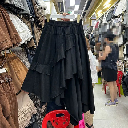 American Vintage Irregular Skirt 2025 Trend Streetwear Y2K Skirts Women  Patchwork Midi Skirts Faldas Woman Clothing Chic