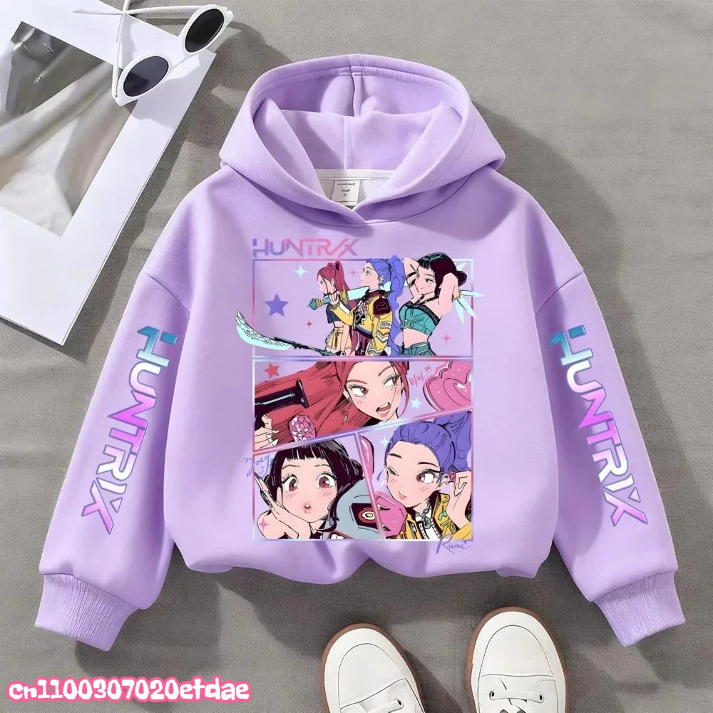 Kpop Demon Hunters Anime Hoodie Woman Clothing Saja Boys Cosplay Cartoon Graphic Sweatshirts Y2k Daily Casual Hooded Pullovers
