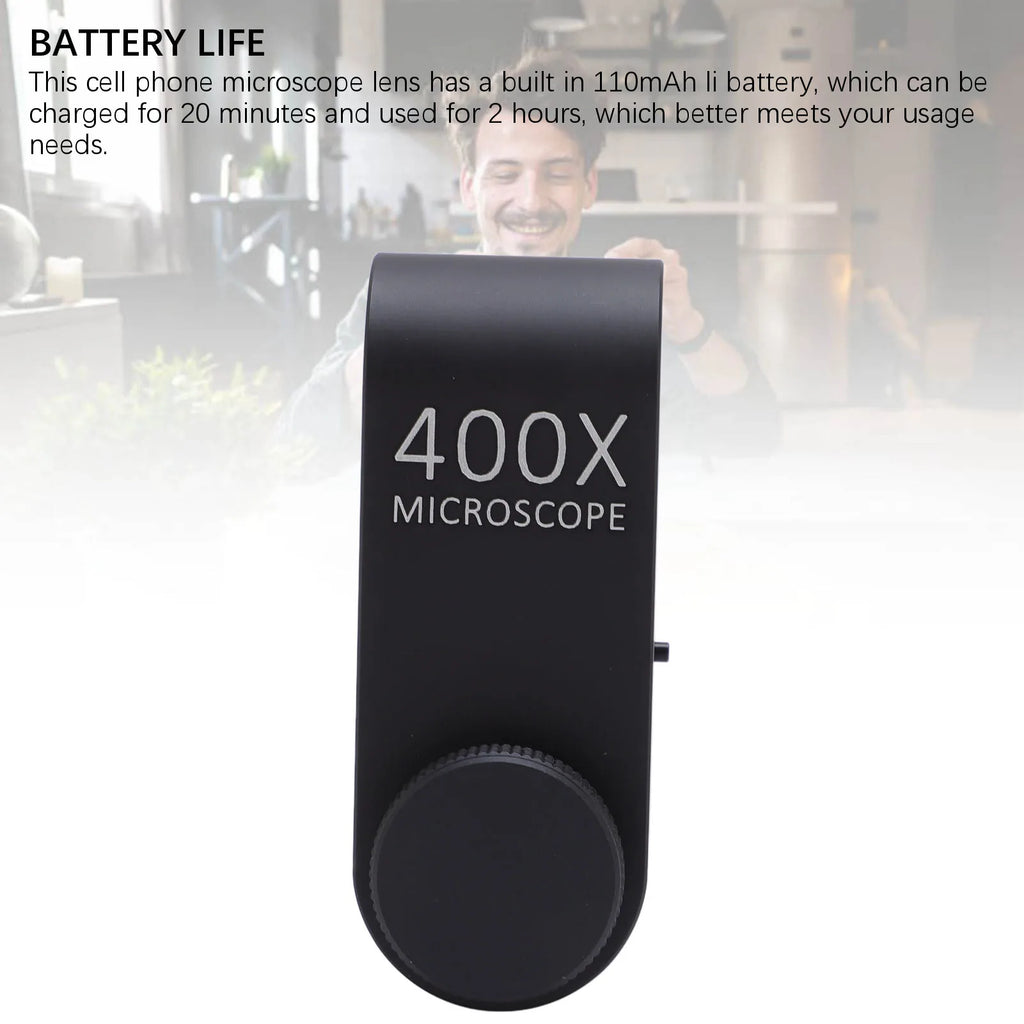 Phone Microscope Lens 400X High Definition Phone Camera Microscope Lens Aluminum Alloy Clamp 6 Groups for Electronics