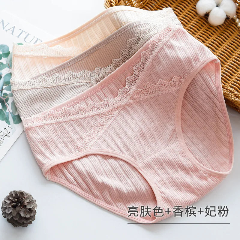 3PCS/Lot cotton Pregnancy Maternity Women Underwear Panties pregnant women clothes U-shaped low-Waist Briefs M L XL XXL K11