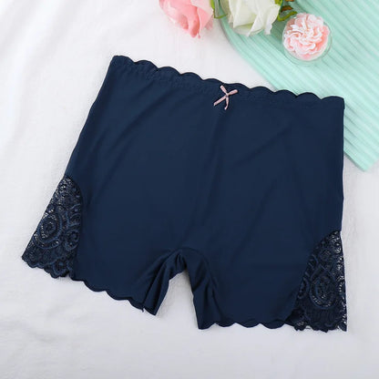 Sexy Lace Edge Safety Short Pants Soft Seamless Under Skirt Shorts Modal Ice Silk Breathable Short Tights Women Underwear