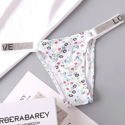 Sexy Kawaii KT Cinnamoroll Women Underwear Anime Cartoon Girls Low-waist T-pants Underpants Female Summer Thin Rhinestone Briefs