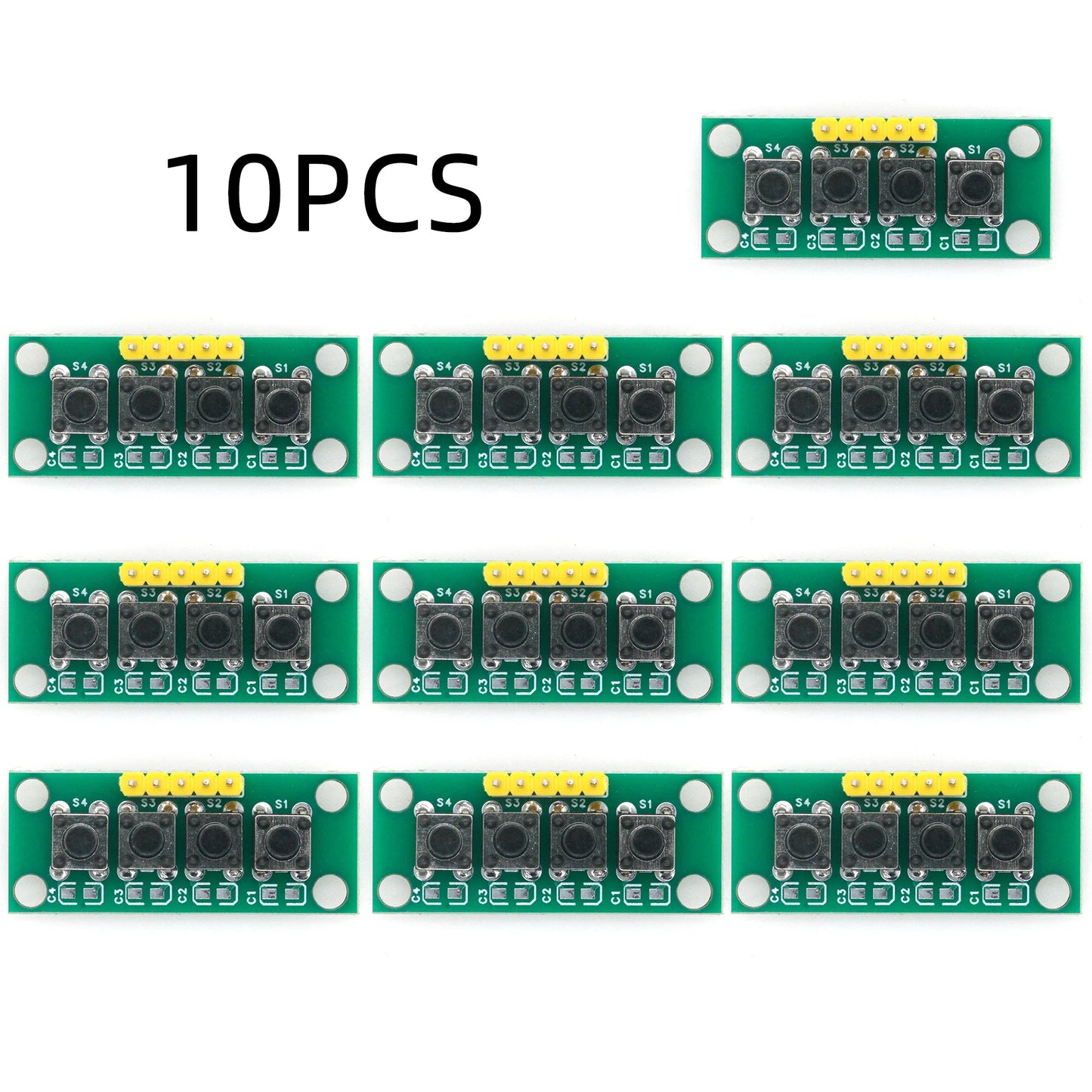 1~10PCS 1x4 4-Button Independent Keypad Module DIY Kit for Arduino Raspberry Pi STM32 Electronics Projects STEM