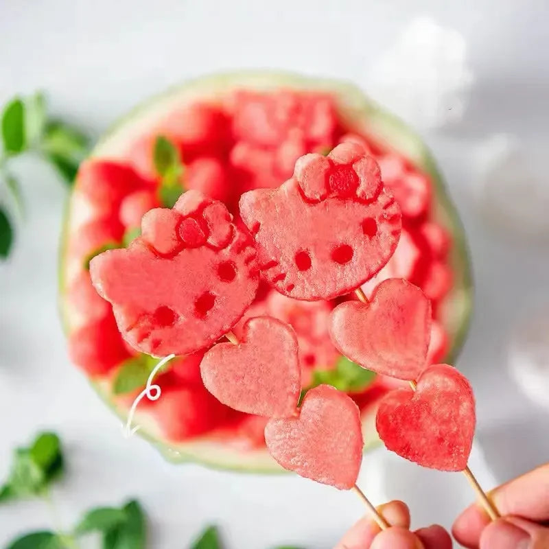 KawaiiHello Kitty Fruit Cookies 2 pieces/set kitchenware Party snack cookies Dumpling baking tools DIY toy gift for kids