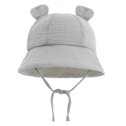 Muslin Cotton Baby Hat Summer Infant Cap Panama for Kids Soft Baby Sun Hats Girls Boys Bucket Hat Accessories Children 3-12M