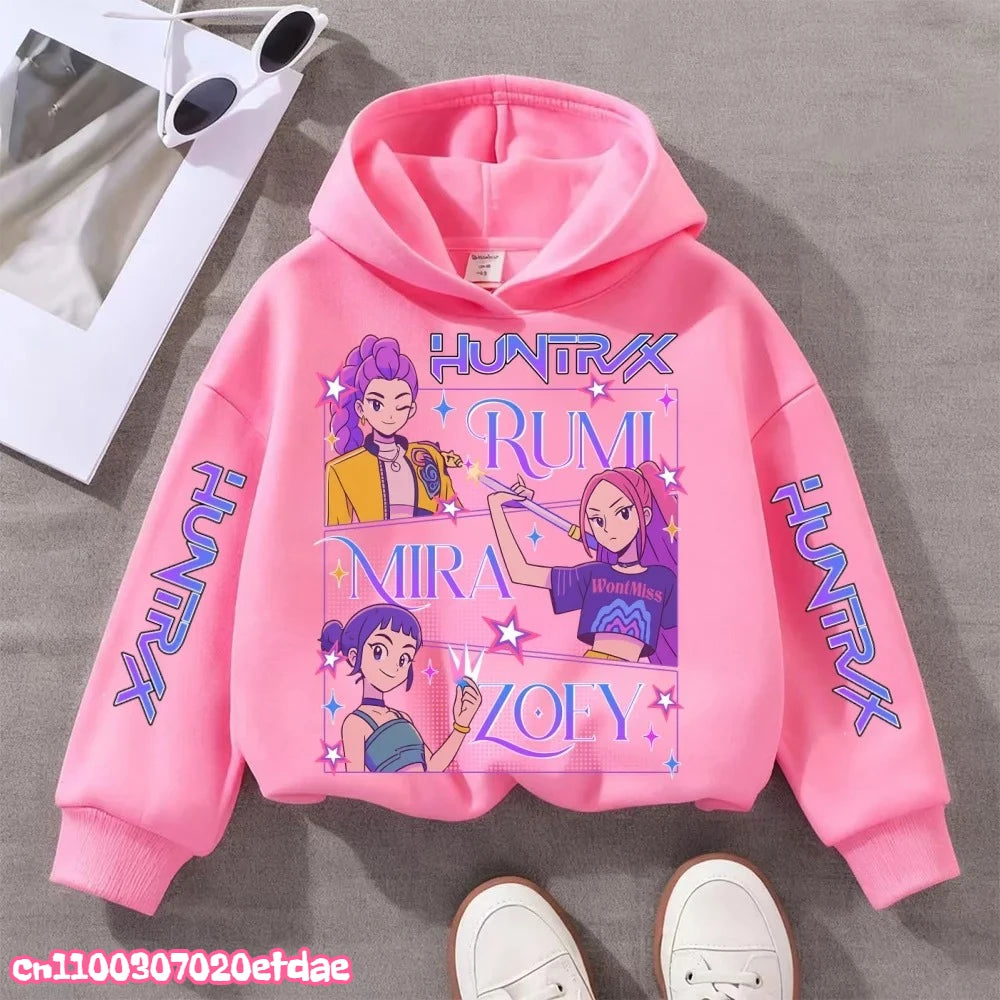 Kpop Demon Hunters Anime Hoodie Woman Clothing Saja Boys Cosplay Cartoon Graphic Sweatshirts Y2k Daily Casual Hooded Pullovers
