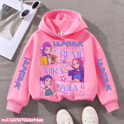 Kpop Demon Hunters Anime Hoodie Woman Clothing Saja Boys Cosplay Cartoon Graphic Sweatshirts Y2k Daily Casual Hooded Pullovers