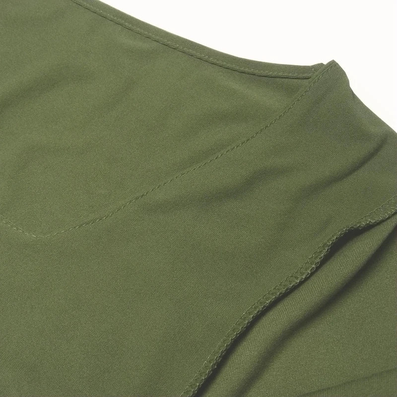 Square-Cut Collar T-shirt Slim Long Sleeve Tops Sexy Woman Clothing Both Side Pleats Tee Shirt Autumn & Winter 2025 New 2524