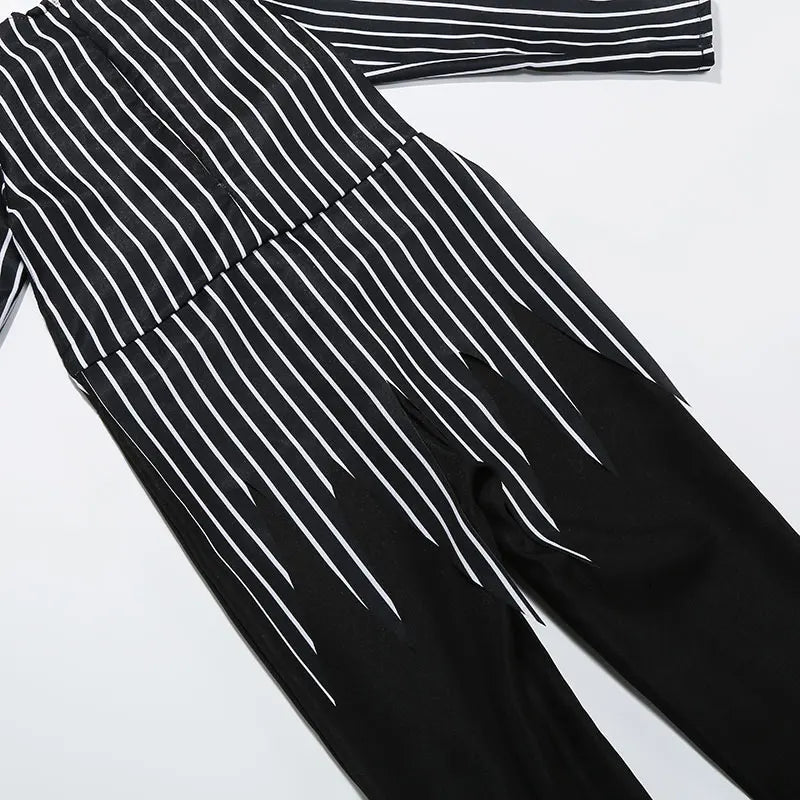 Boys Black Skull Jack Cosplay Costume Bodysuit Suit Halloween Christmas For Kids Party Dress Up Carnival Clothes