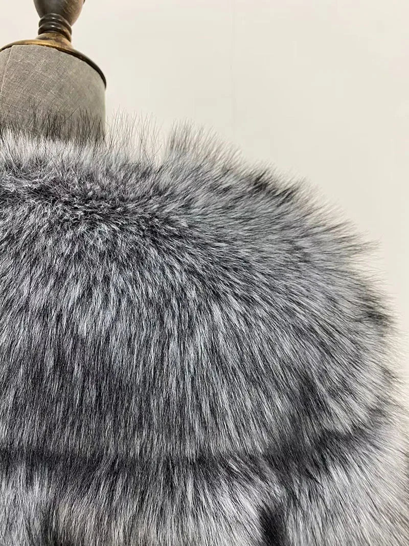 ZADORIN Luxury Big Collar Spliced Cropped Faux Fur Coat Woman Clothing Thicken Furry Faux Fur Jacket Winter Fur Coats Top Mujer