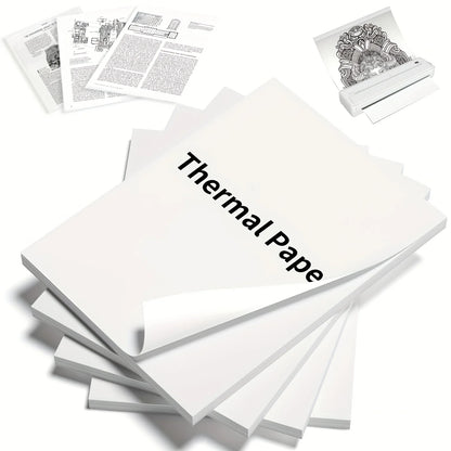 A4 Thermal Printer Paper, 100/200 Sheets, 21.01cm X 29.69cm, No Electronics, for Portable Thermal Printers, Not for Laser/Inkjet