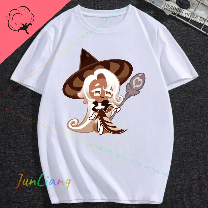 White Lily Cookie! Run Kingdom Vintage Harajuku Streetwear Top Y2k Clothes for Women Woman Clothing T-shirts Goth Women's