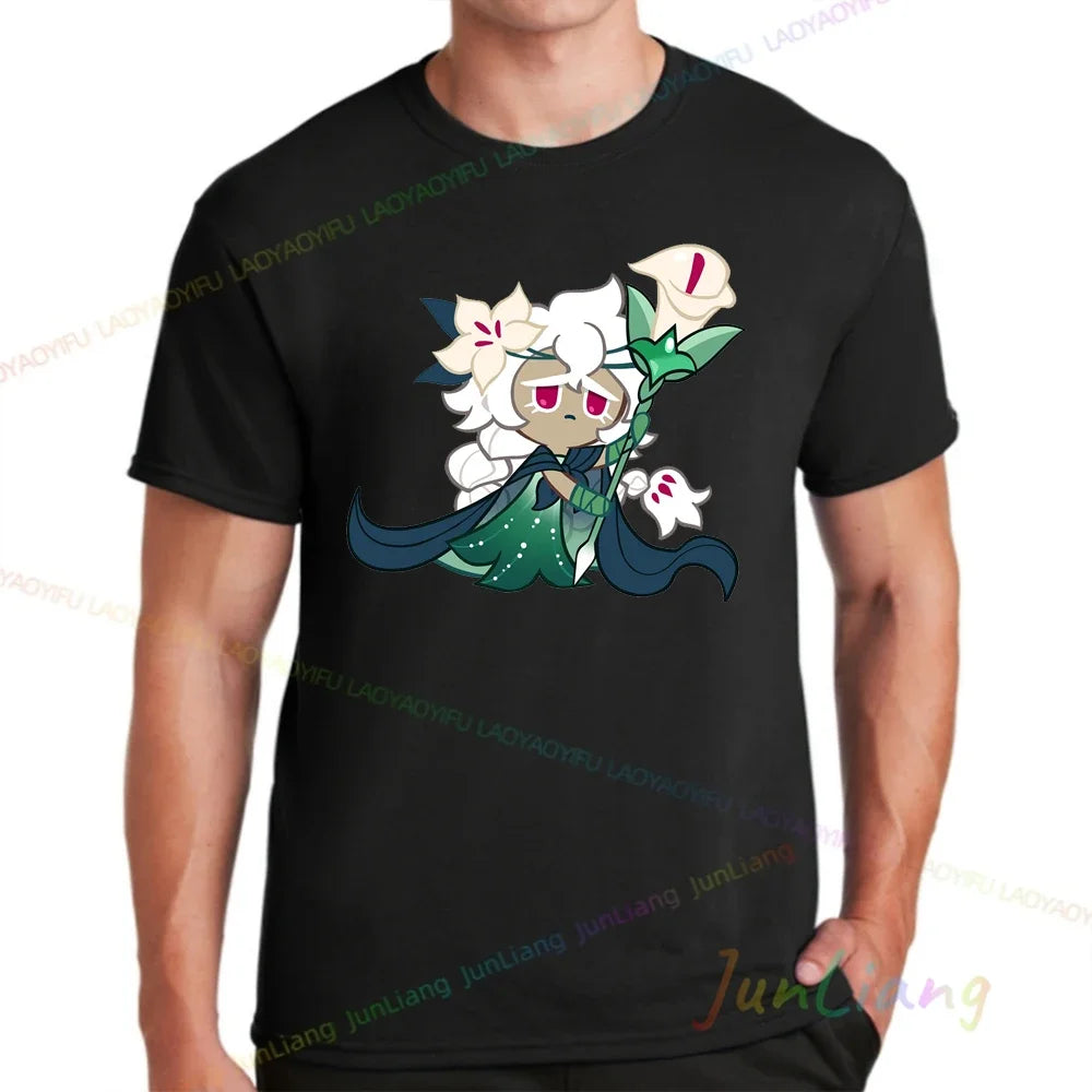 White Lily Cookie! Run Kingdom Vintage Harajuku Streetwear Top Y2k Clothes for Women Woman Clothing T-shirts Goth Women's