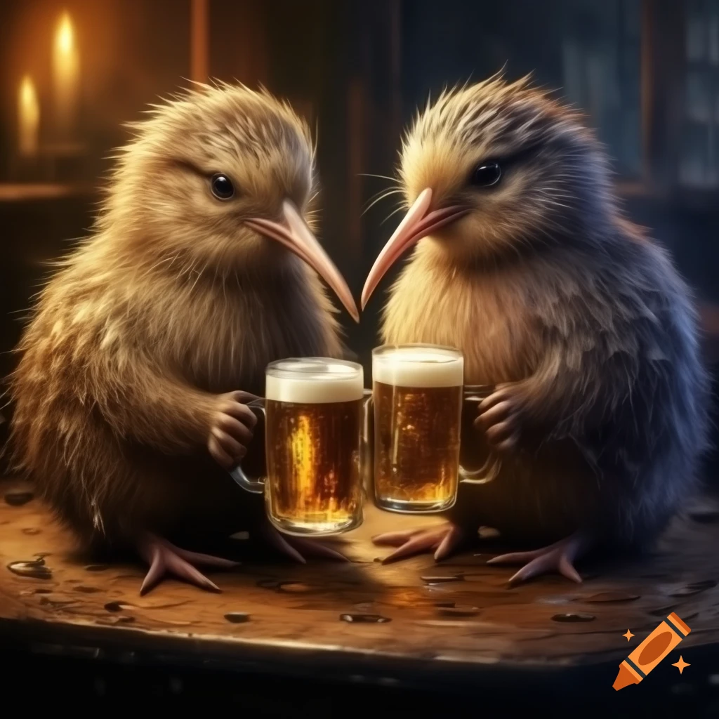 Kiwis having a beer